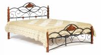 Кровать CANZONA Wood slat base дерево гевея/металл, 140*200 см (Double bed), красный дуб/черный фото Кровать CANZONA Wood slat base дерево гевея/металл, 140*200 см (Double bed), красный дуб/черный. Фото №1