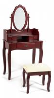 Туалетный столик с пуфом NY-V3024 cherry (вишня) Туалетный столик с пуфом NY-V3024 cherry (вишня). Фото №1