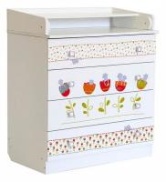 Комод пеленальный Polini kids Simple 1580 Сонные котята, белый фото Комод пеленальный Polini kids Simple 1580 Сонные котята, белый. Фото №1