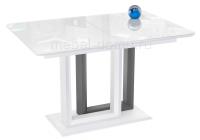 Стол Санса белая шагрень / белый фото Стол Санса белая шагрень / белый