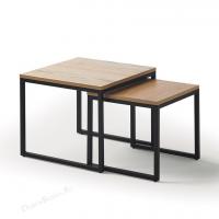 Комплект из двух квадратных столиков CT-907 Дуб фото Комплект из двух квадратных столиков CT-907 Дуб. Фото №1