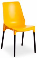 Стул GENIUS (mod 75)   металл/пластик, 46x56x84cм, желтый/черные ножки. Фото №1