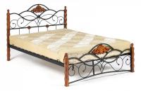 Кровать CANZONA Wood slat base дерево гевея/металл, 120*200 см (middle bed), красный дуб/черный фото Кровать CANZONA Wood slat base дерево гевея/металл, 120*200 см (middle bed), красный дуб/черный. Фото №1