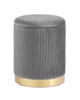 Пуф Шарлотта с ящиком велюр серый. Фото №1