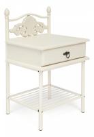 Тумба прикроватная CANZONA металл/гевея, 51х43х82см, white (белый) фото Тумба прикроватная CANZONA металл/гевея, 51х43х82см, white (белый). Фото №1
