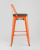Стул полубарный TOLIX WOOD со спинкой оранжевый глянцевый. Фото №4