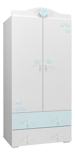 (Сильва) НМ 041.01 Шкаф Лилу Птички / белый / голубой. Фото №1