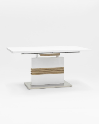 Стол обеденный Тампа раскладной 160-200*90 глянцевый белый фото Стол обеденный Тампа раскладной 160-200*90 глянцевый белый. Фото №3