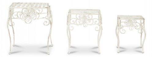 Столики Secret de Maison (набор 3 шт) GARDEN (mod. PL08-5824), белый антик (antique white) (поставляется только по 4 шт). Фото №1