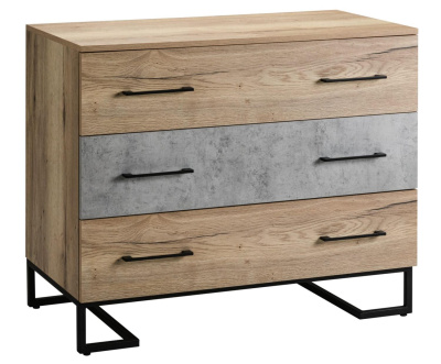 Комод с 3 ящиками Loft Дуб натур/Бетон фото Комод с 3 ящиками Loft Дуб натур/Бетон. Фото №2