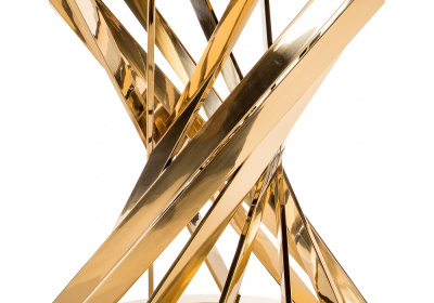 Стол стеклянный Twist gold / black. Фото