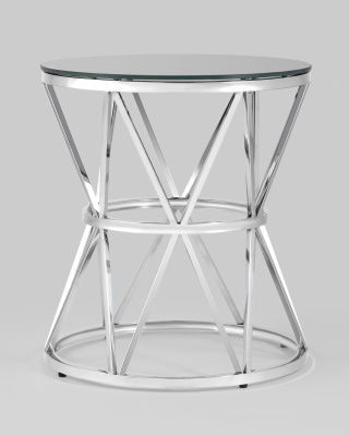 Журнальный стол 50*50 ВИВА серебро стекло черное фото Журнальный стол 50*50 ВИВА серебро стекло черное. Фото №4