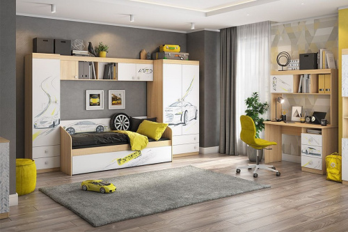 Форсаж Шкаф комбинированный (с ящ. 2-створчатый) дуб сонома/белый. Фото №2