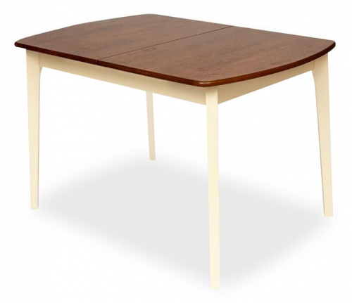 Стол ROBERTO (mod. EHR3248R+12 H4) дерево гевея/мдф, 80х120+30х76см, rustic oak+cream (дуб+кремовый). Фото №1