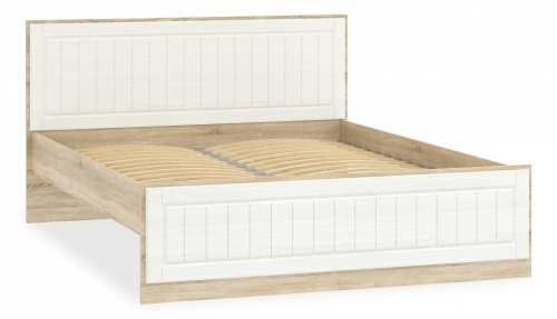 (Сильва) НМ  040.34 Кровать с ортопедическим основанием Оливия / дуб сонома / белый. Фото №1