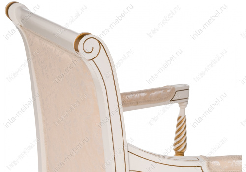 Стул деревянный Рембрандт молочный с золотой патиной. Фото №7