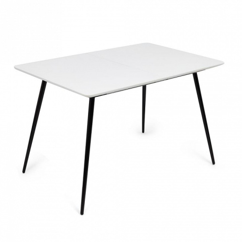 Стол VIRGO (mod.8053) металл/мдф, 120/160х80х76см, белый/черный. Фото №2