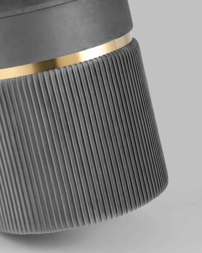 Пуф Миранда с ящиком велюр серый. Фото №7