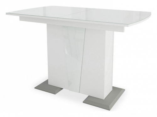 Стол Фрегат обеденный (белый/стекло белое). Фото №1