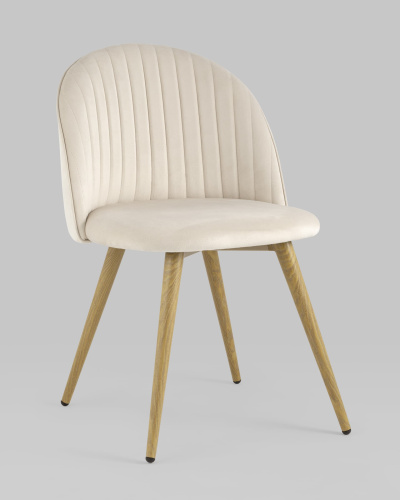 Стул Лион Страйпс велюр кремовый. Фото №3
