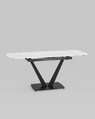 Стол обеденный Клео раскладной 120-180*90 керамика светлая фото Стол обеденный Клео раскладной 120-180*90 керамика светлая. Фото №5