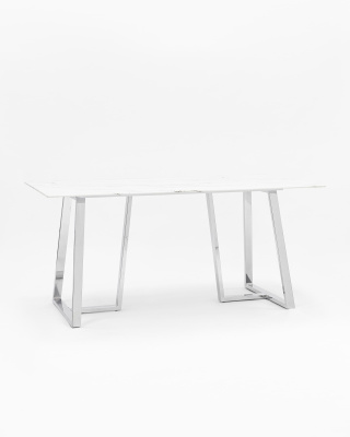 Стол обеденный Даллас 160*90 белый стеклянный фото Стол обеденный Даллас 160*90 белый стеклянный. Фото №3