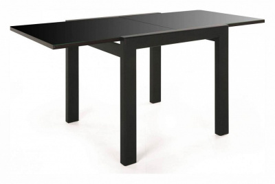 Стол Джокер-Бизнес 800*800(1600)*750 (Венге/стекло черный янтарь). Фото