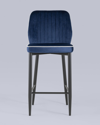 Стул полубарный Лоренс велюр синий. Фото №5