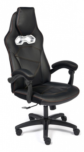 Кресло ARENA кож/зам, черный/черный карбон, 36-6/карбон черный. Фото №1