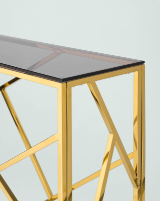 Консоль АРТ ДЕКО 115*30 золото стекло smoke фото Консоль АРТ ДЕКО 115*30 золото стекло smoke. Фото №5