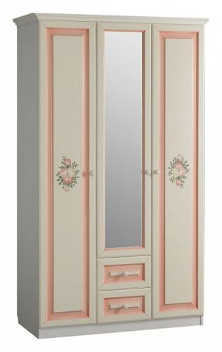 Алиса Шкаф 3-створчатый с ящиками* Белый/ Крем. Фото №1