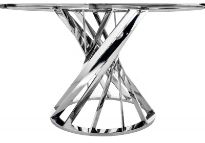 Стол стеклянный Twist steel / white фото Стол стеклянный Twist steel / white. Фото №4