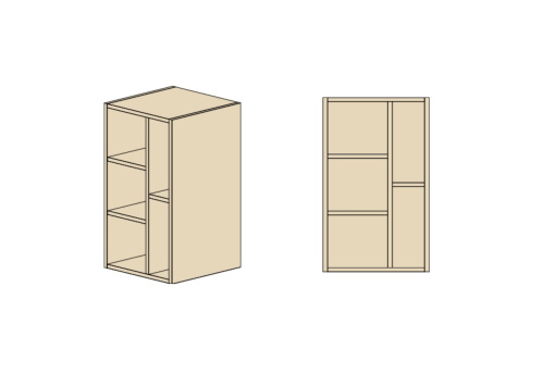 Полка-стеллаж гл. 404 мм с задней стенкой ДСП 18мм, открытая  Европа Лайт. Фото №1