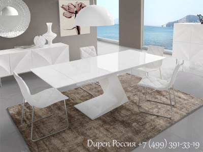 Обеденный стол DUPEN DT-21 Раскладной Белый. Фото