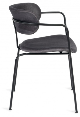 Кресло VAN HALLEN (mod. 2433S) ткань/металл, 54,5х53,5/76 см, высота до сиденья 46 см, серый/черный (поставляется по 2 шт). Фото