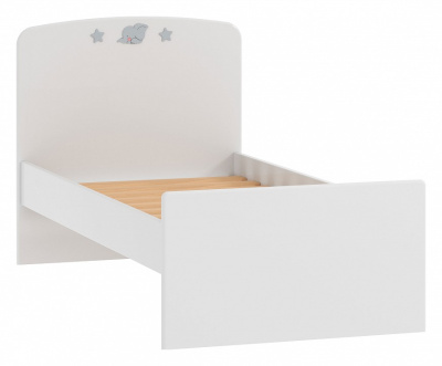 Кровать Лилу Слоники НМ 041.07 М + ящик к кровати, Белый/Серый (эмаль), Фанера, п/м. Фото