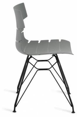 Стул HANSEN (mod. 622N) пластик/металл, 51х47х80 см, высота до сиденья 45 см, серый/черный (поставляется по 4 шт). Фото