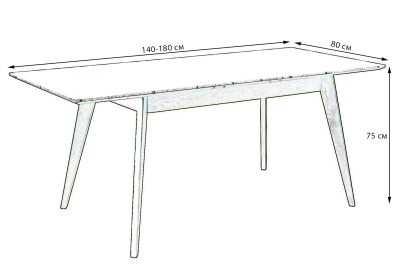 Стол Лунд раскладной 140-180 ОРЕХ-Белый фото Стол Лунд раскладной 140-180 ОРЕХ-Белый. Фото №3