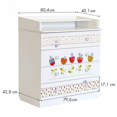 Комод пеленальный Polini kids Simple 1580 Сонные котята, белый фото Комод пеленальный Polini kids Simple 1580 Сонные котята, белый. Фото №5