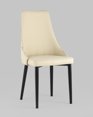 Стул Луис экокожа кремовый черные ножки фото Стул Луис экокожа кремовый черные ножки. Фото №3
