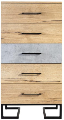 Комод с 5 ящиками Loft Дуб натур/Бетон. Фото №5