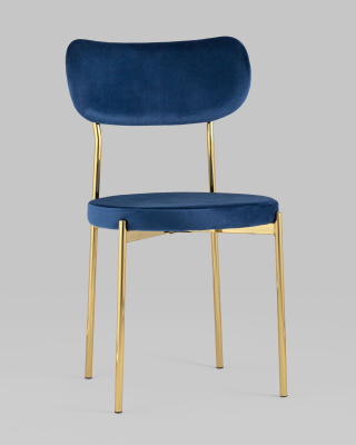 Стул Барбара велюр синий золотые ножки фото Стул Барбара велюр синий золотые ножки. Фото №3