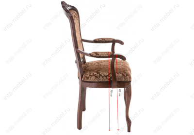 Стул деревянный Руджеро с мягкими подлокотниками орех / шоколад. Фото №3