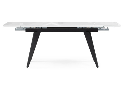 Стол стеклянный Элис 140(200)х80 белый / черный. Фото №3