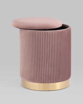 Пуф Шарлотта с ящиком велюр розовый фото Пуф Шарлотта с ящиком велюр розовый. Фото №4