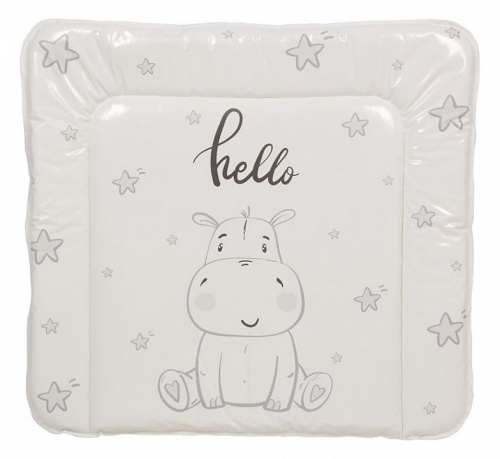 Матрас пеленальный Polini kids Бегемотик, серый. Фото №1