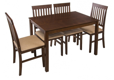 Обеденная группа Luar (стол и 4 стула) espresso / cream фото Обеденная группа Luar (стол и 4 стула) espresso / cream. Фото