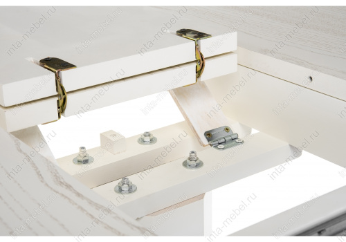 Стол деревянный Павия 130 молочный с золотой патиной. Фото №5