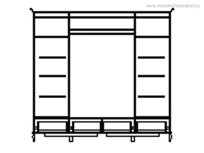 Шкаф для одежды Оскар ММ-216-01/14Б (высокий). Фото