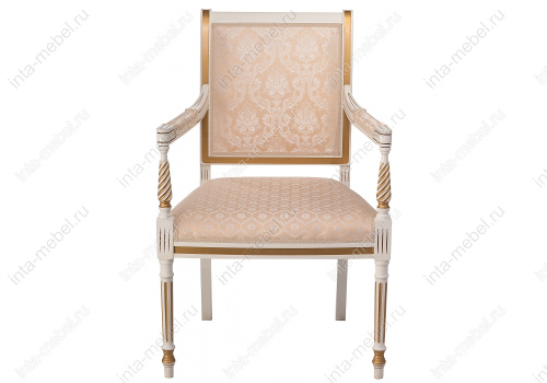 Стул деревянный Рембрандт молочный с золотой патиной. Фото №2